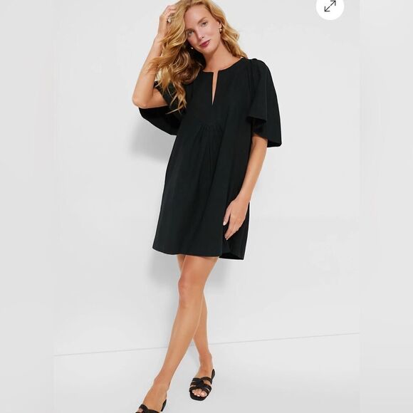 Pomander place Tuckernuck Finley flutter sleeve mini dress black xs - Picture 1 of 9